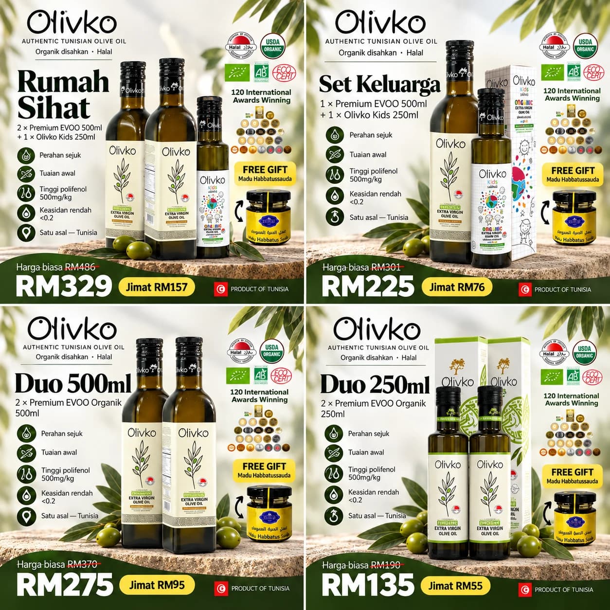 Olivko extra virgin olive oil bundles