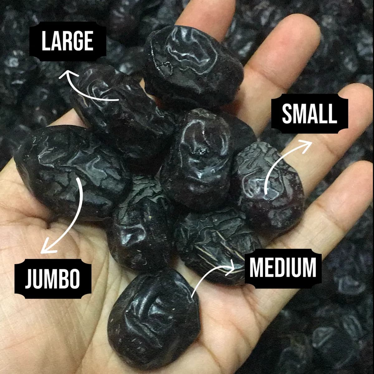 Dark, soft Ajwa dates from Madinah