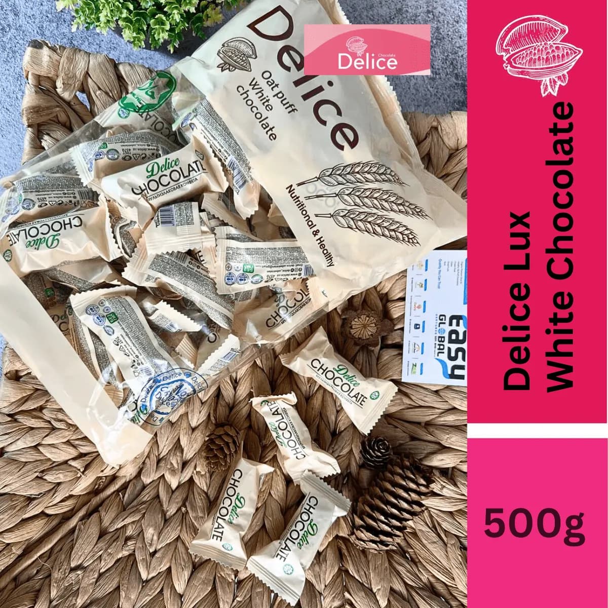 Mini bar Delice Lux coklat putih dalam pembalut mewah