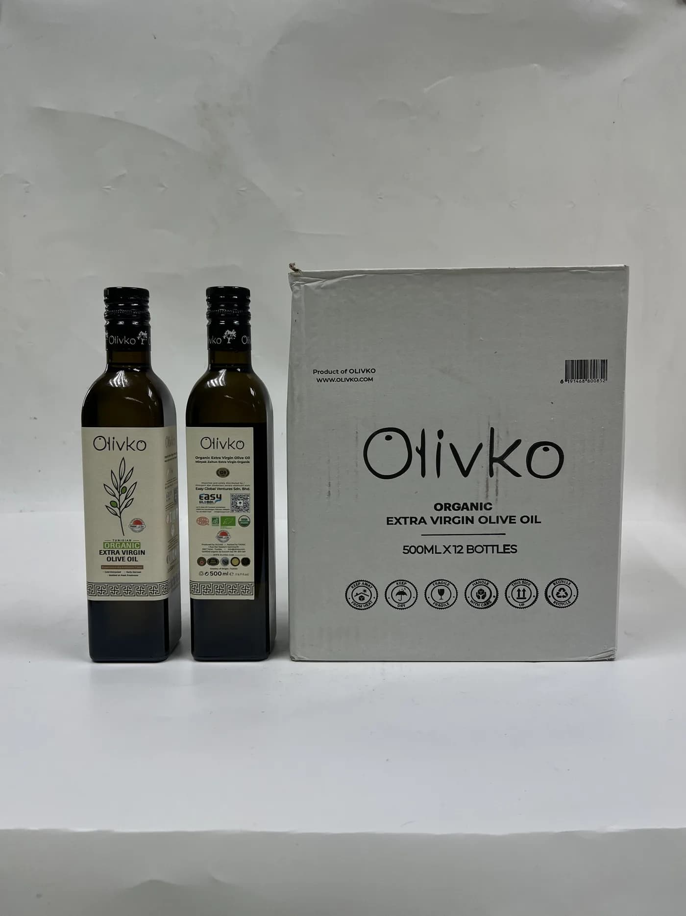 Olivko organic extra virgin olive oil 500ml bottles