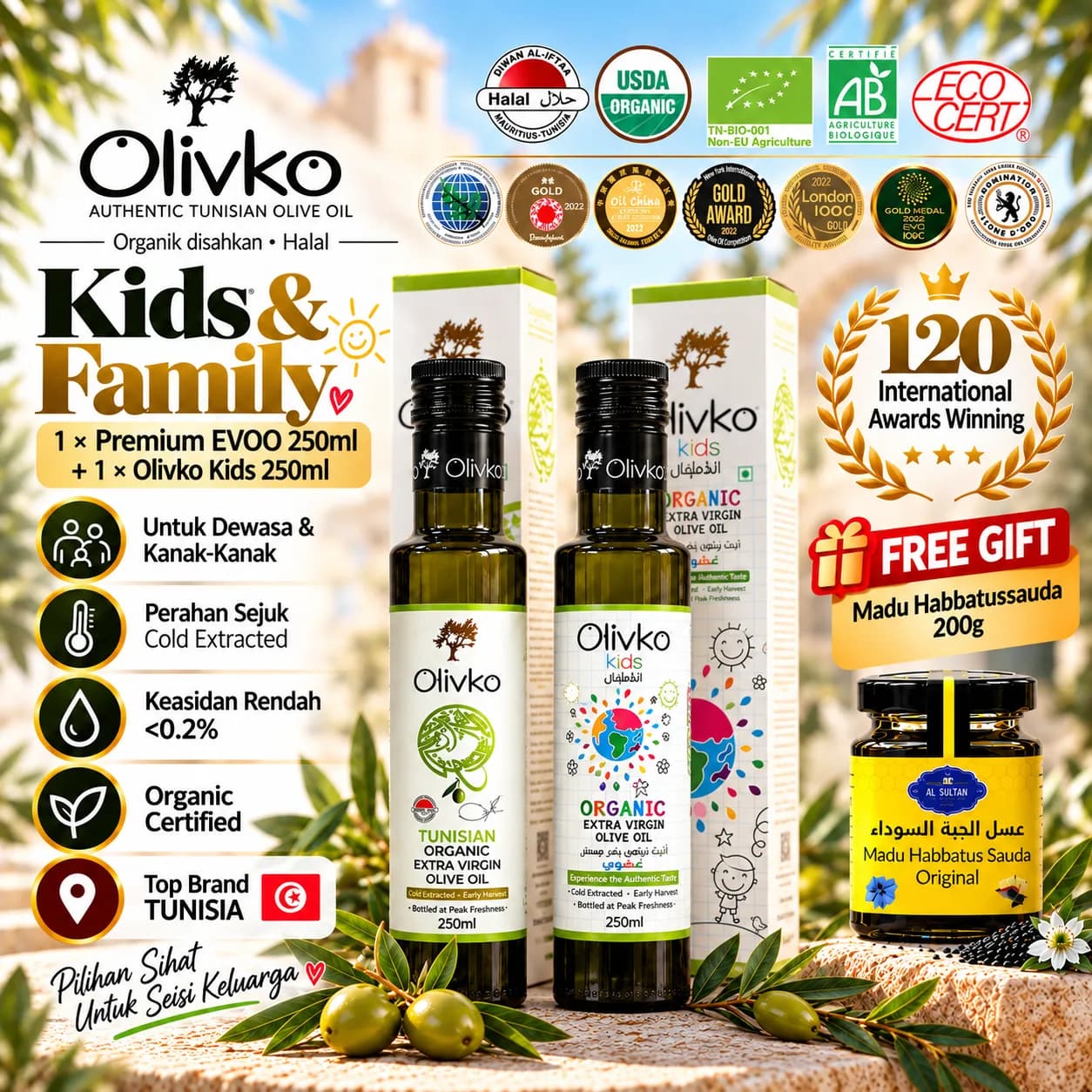 Olivko Kids & Family – Premium 250ml + Kids 250ml